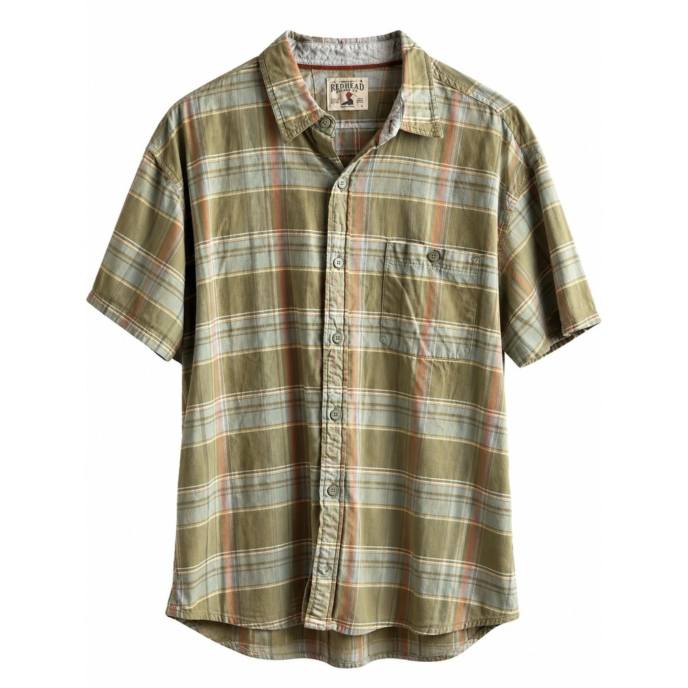 RedHead Brand Co Men's 2XL Plaid Short Sleeve Button Up Outdoor Shirt